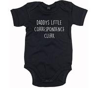 Correspondence Clerk Baby Body Suit Daddys Little Newborn Babygrow Black with White Print 12-18 Months