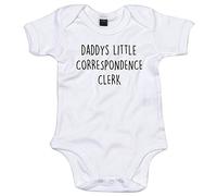 Correspondence Clerk Baby Body Suit Daddys Little Newborn Babygrow White with Black Print 9-12 Months