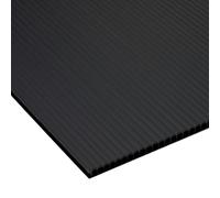 Correx Sheet 4mm Thick Black Solid Colour no logo - Flat Packed for Delivery (3 sheets, Black)