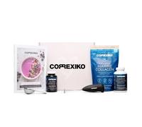 CORREXIKO Lisa Snowdon Glow Box, Marine Collagen Gift Set, 1-Month Supply | Supports hair, skin and nails with powder, capsules and omega 3, plus an electric whisk, scoop and smoothie recipe book.