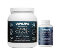 CORREXIKO Marine Collagen Supplement Tablets & Powder Bundle - Includes 10,000mg Double Hydrolyzed Collagen Powder 1kg & 2000mg Hydrolysed Collagen Peptides 120 Capsules - Hair, Skin & Nails