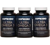 CORREXIKO Ultra Omega 3 Capsules - High Strength 1000mg EPA & 498mg DHA - Aids Skin Hydration to Reduce Fine Lines & Dry, Dehydrated Skin - Supports Joint & Brain Health - 180 Tablets, 3 Month Supply