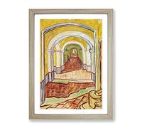 Corridor In The Asylum By Vincent Van Gogh Classic Painting Framed Print | A2 Oak Framed Wall Art | Ready to Hang | Classic Historical Picture | Living Room Bedroom Lounge Office