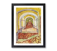 Corridor In The Asylum By Vincent Van Gogh Classic Painting Framed Print | A3 Black Framed Wall Art | Ready to Hang | Classic Historical Picture | Living Room Bedroom Lounge Office