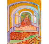 Corridor in the Asylum - Vincent van Gogh - Large Notebook: 120 Lined Pages, College Ruled, 8.5"x 11" Journal Diary Notepad