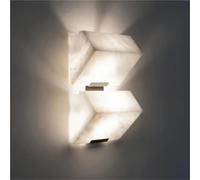Corridor Natural Marble Wall lamp, Modern Nordic LED Bedroom Bedside Background Wall Decorative Lighting Fixture,Energy Conservation Wall Light (Warm light 1 Light)