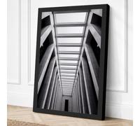 Corridor of Light Industrial Canvas Wall Art Print 18x12 Inch (46 x 30 cm)