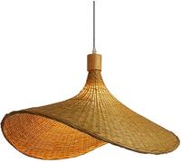 Corridor Rattan Natural Willow Pendant Light with Adjustable Wires Woven Bamboo Pendant Light Suitable for Living Rooms, Dining Tables, and Dining Rooms