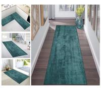 Corridor Rug Hallway Runner Rug Runner Hallway Non-Slip Green Corridor Kitchen Rug Washable Sold by the Metre Long Carpet Runner for Corridor Bedroom Living Room Polyester Sold by the Metre Adjustable