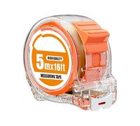 Corrosion-Proof Steel Ruler with Clear Housing Double Marking 300/500 / 750 / 1000cm End Hook for Woodworking Sewing Clear Rulers for Construction