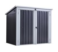 Corrugated 3.2 x 5.1' Double Door Pent Garden Store Steel Black by Steadfast
