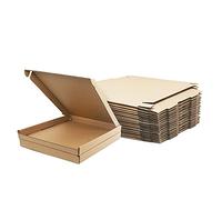 Corrugated Cardboard Shipping Boxes, 20x20x2cm Royal Mail Large Letter PiP Postal Boxes for Posting, Brown Mailing Boxes for Business, Storing, Wreath or Gift (10 Pieces)