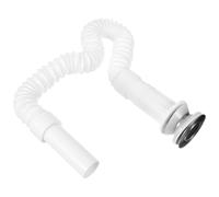 Corrugated Extension Drain Hose ABS for Washing Machine, White | Double Headed Connection, Leak Proof Design, Easy Install, Practical Use for Bathrooms and Sink Connections