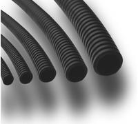 Corrugated Pipe, Unslotted Cable Protection, Polypropylene, 2 to 50 m, Protective Tube, Marten Protection, UV-Resistant Cable Tube, Flame Retardant & Slotted Cable Duct, 25 Metres, Diameter 26 mm