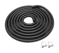 Corrugated Pond Pipe 25 mm 1 inch - 2 m Flexible Reinforced Hose with 2 Clips - UV Resistant Ribbed Pipe for Fish Ponds, Water Features, Pumps, Filters, Irrigation, Pools, Garden Drainage, Water Butt