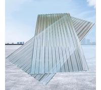 Corrugated Roof Sheeting,1mm FRP Daylighting Plate,Building Roofing Material,Cladding Walling Sheeting,Transparent Rainproof Board,Replacement Shed Panel,for Carport (7 Pcs,0.9x0.6m/35x24in)