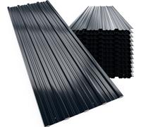 GARDEBRUK® 12x Galvanised Metal Roofing Sheets | Box Profile 129x46cm Coated 7m² Cladding Walling Sheeting | Corrugated Roof Garage Shed Carport Greenhouse Panels | Anthracite