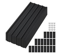 Corrugated Roofing Sheets 20 Pack, Metal Garage Shed Side Panels 1080mm x 426mm, Galvanised Steel Grooved Roof Panels Covers for Carport/Greenhouse/Kennels/Bin Store/Bike Shed - Black