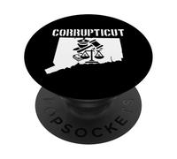 Corrupticut Connecticut Anti Corruption Cop New Haven Pizza PopSockets Adhesive PopGrip