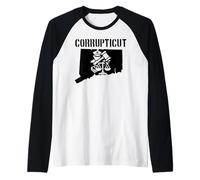 Corrupticut Connecticut Anti Corruption Cop New Haven Pizza Raglan Baseball Tee