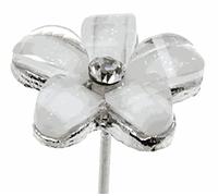 Corsage Creations - Kara's Kisses - Delightful Silver and Cream Floral Pick (1.5cm Diameter, 3 pieces per pack)