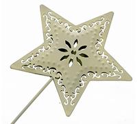 Corsage Creations Metal Star Wand | Cream Flower Girl Wand | Cut Outs & Embossed Detail | Lightweight & Comfortable 25cm Handle | Perfect for Weddings, Parties & Special Occasions (Cream, Star)