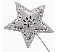 Corsage Creations Metal Star Wand | Silver Flower Girl Wand | Cut Outs & Embossed Detail | Lightweight & Comfortable 25cm Handle | Perfect for Weddings, Parties & Special Occasions (Silver, Star)