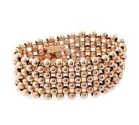 Corsage Creations Narrow Classic Beaded Corsage Bracelet | Elasticated Design for All Wrist Sizes | Easy-to-Use Plastic Attachment | Elegant & Durable | for Weddings & Special Occasions (Rose Gold)