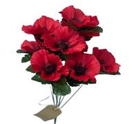 Corsage Creations Red Poppy Bush | Artificial Poppy Flowers with 9 Vibrant Heads | Perfect for Bouquets, Centerpieces, Wreaths & DIY Floral Arrangements | Long-Lasting, Realistic Design (40cm)