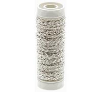 Corsage Creations Silver Bullion Wire | Florist Wire | Strong & Malleable Craft Wire for Corsages, Floral Arrangements, and DIY Projects | Decorative Silver Finish | Easy to Use Reel (0.3mm x 25g)