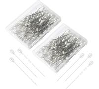 Corsage for Prom Pins with Box, White Teardrop Pearl Head Boutineer Pins, Ideal for Quilting, Sewing, Pinning, DIY Crafts, Floral Arrangements, and Bouquets(200 PCS)