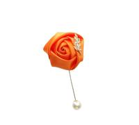 Corsage Pins for Women Men Red Wedding Button-hole Boutonniere Groomsmen Prom Suit Marriage Accessories for Bridesmaids, Bridal Showers(Orange Corsage)