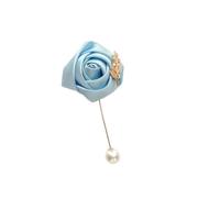 Corsage Pins for Women Men Red Wedding Button-hole Boutonniere Groomsmen Prom Suit Marriage Accessories for Bridesmaids, Bridal Showers(Light Blue Corsage)