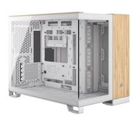 Corsair 2500X Micro ATX Dual Chamber PC Case, White/Bamboo (CC-9011288-WW)