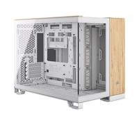 Corsair 2500X PC Gaming Case, White/Bamboo, Dual Chamber w/ Tempered Glass Panel