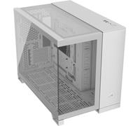 CORSAIR 2500X Small-Tower mATX Dual Chamber PC Case - Panoramic Tempered Glass - Reverse Connection Motherboard Compatible - No Fans Included - White