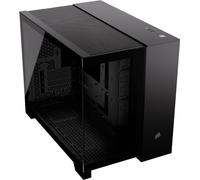CORSAIR 2500X Small-Tower mATX Dual Chamber PC Case - Panoramic Tempered Glass - Reverse Connection Motherboard Compatible - No Fans Included - Black