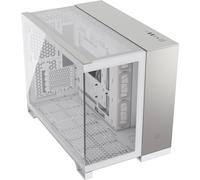 CORSAIR 2500X Small-Tower mATX Dual Chamber PC Case - Panoramic Tempered Glass - Reverse Connection Motherboard Compatible - No Fans Included - White/Satin Gray Aluminium