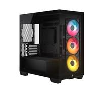 CORSAIR 2800X RS ARGB Panoramic Micro-ATX PC Case - 3x Fans Included, Modular Customisation, GPU Anti-Sag, Reverse Connection Motherboard Compatible - Black