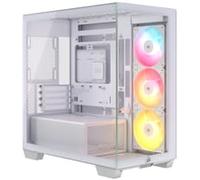 CORSAIR 2800X RS ARGB Panoramic Micro-ATX PC Case - 3x Fans Included, Modular Customisation, GPU Anti-Sag, Reverse Connection Motherboard Compatible - White