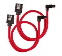 Corsair Premium Sleeved SATA Cable - SATA 6Gbps 30cm, 90° Connector, Red