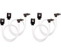 Corsair 30cm White Premium Braided Sleeved 90° SATA Data Cable (Pack of 2)