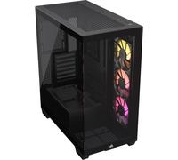 CORSAIR 3500X ARGB Mid-Tower ATX PC Case - Panoramic Tempered Glass - Reverse Connection Motherboard Compatible - 3x CORSAIR RS120