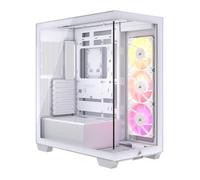 CORSAIR 3500X ARGB Mid-Tower ATX PC Case - Panoramic Tempered Glass - Reverse Connection Motherboard Compatible - 3x CORSAIR RS120 ARGB Fans Included - White