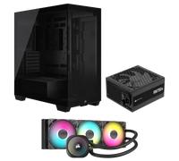 CORSAIR 3500X Case, RM750x PSU, and Nautilus 360 CPU Cooler Components Bundle