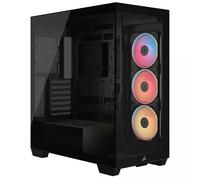 Corsair 3500X LX-R ARGB Gaming Case w/ Glass Side & Front E-ATX 3x Reverse ARGB Fans iCUE LINK Hub USB-C Asus BTF Compatible Black