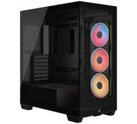 CORSAIR 3500X LX-R RGB iCUE LINK Mid-Tower PC Case - 3x Pre-Installed LX120-R RGB Fans, Includes iCUE LINK System Hub, GPU Anti-Sag Arm, Fits up to 10x 120mm Fans - Black