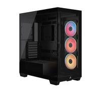 CORSAIR 3500X LX-R RGB iCUE LINK Panoramic Mid-Tower PC Case - 3x Pre-Installed LX120-R RGB Fans, Includes iCUE LINK System Hub, GPU Anti-Sag Arm, Fits up to 10x 120mm Fans - Black