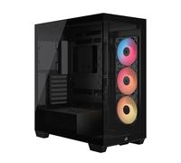 CORSAIR 3500X RS-R ARGB Mid-Tower PC Case - 3x Pre-Installed RS120-R ARGB Fans, GPU Anti-Sag Arm, Fits up to 10x 120mm Fans, Reverse Connection Motherboard Compatible - Black