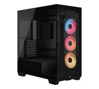 CORSAIR 3500X RS-R ARGB Mid-Tower PC Case - 3x Pre-Installed RS120-R ARGB Fans, GPU Anti-Sag Arm, Fits up to 10x 120mm Fans, Reverse Connection Motherboard Compatible - Black
